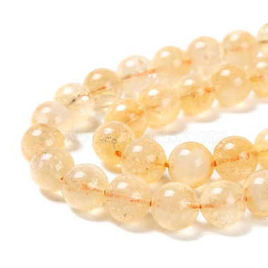 Chapelets de perles de citrine naturelle(G-O166-10-8mm)-3