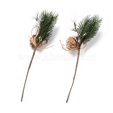 Plastic Artificial Winter Christmas Simulation Pine Picks Decor(DIY-P018-C01)-2
