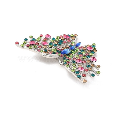 Colorful Rhinestone Butterfly Lapel Pin(JEWB-P014-03P)-3