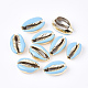 Electroplated Cowrie Shell Beads(SSHEL-T008-11G-03)-1