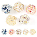 Handmade Rhinestone Clay Pave Beads, with Acrylic, Mixed Color, 20~21mm, Hole: 2mm(CLAY-TAC0015-02C)