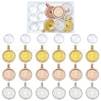 DIY Blank Dome Alloy Crystal Rhinestone Pendant Making Kits, Mixed Color, Tray: 25mm in diameter, 39x36x4.5mm, Hole: 8x5.5mm, 3 colors, 2pcs/color, 6pcs(DIY-YW0009-87)