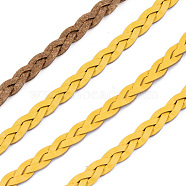 Braided PU Leather Cords, for Bracelet Necklace Jewelry Making, Gold, 5x2mm, about 54.68 yards(50m)/bundle(LC-S018-10A)