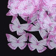 Organza Fabric, For DIY Jewelry Making Crafts, Butterfly, Camellia, 43x55mm(X-FIND-S317-11)