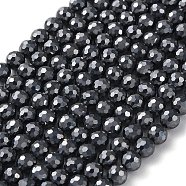Terahertz Stone Beads Strands, Faceted, Round, 4mm, Hole: 0.8mm, about 91pcs/strand, 15.47 inch(39.3cm)(G-G048-A01-02)