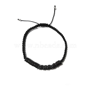 Coconut & Non-magnetic Synthetic Hematite Beads Braided Bead Bracelet, Stone Bracelet for Men Women, Black, Inner Diameter: 2-1/8 inch(5.5cm)(BJEW-PH01415-01)