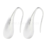 999 Fine Silver Teardeop Dangle Earrings, Silver, 16x5mm(EJEW-P296-29S)