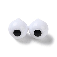 Plastic Doll Craft Eye, for DIY Sewing Craft Dolls Stuffed Toys, Double Round, White, 25x33x16.5mm(DIY-XCP0002-80)