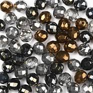 Fire-Polished Czech Glass Beads, Faceted, Ananas, Black, 10x10mm, Hole: 1.4mm, about 60pcs/bag(LAMP-O017-151-KM10)