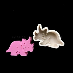 Triceratops Food Grade Silicone Molds, 3D Animal Resin Molds,  Fondant Molds, for DIY Cake Decoration, Chocolate, Candy, Light Grey, 74x105x42mm(DIY-F101-05)