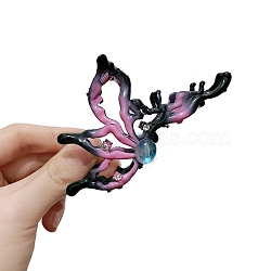 Gradient Butterfly Alloy Rhinestone Large Claw Hair Clips, for Women Girl Thick Hair, Black, 109mm(PW-WG67133-04)