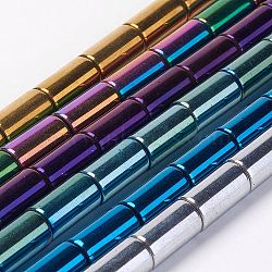 Electroplate Non-Magnetic Synthetic Hematite Strands, Column, Grade A, Mixed Color, 6.5x12mm, Hole: 1mm, about 33pcs/strand, 15.74 inch(G-F424-26)