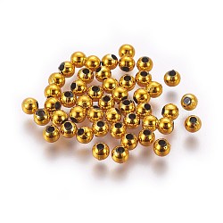 CCB Plastic Beads, Round, Golden, 4x3mm, Hole: 1.6mm, about 1000pcs/bag(CCB-WH0003-01A-G)
