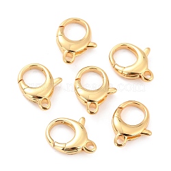 Brass Lobster Claw Clasps, Long-Lasting Plated, Lead Free & Nickel Free & Cadmium Free, Real 18K Gold Plated, 17.5x13.5x4.5mm, Hole: 2mm(KK-D065-02G)
