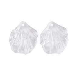 Transparent Acrylic Pendants, Leaf, Clear, 19.5x17.5x5mm, Hole: 1.5mm, about 1111pcs/500g(TACR-G050-03B)