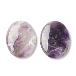 Natural Amethyst Worry Stone for Anxiety Therapy, Oval Thumb Stone, 45x34~35x7~8.5mm(G-B036-01B)