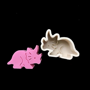 Triceratops Food Grade Silicone Molds, 3D Animal Resin Molds,  Fondant Molds, for DIY Cake Decoration, Chocolate, Candy, Light Grey, 74x105x42mm
