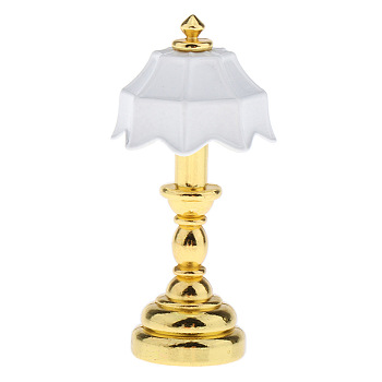 Miniature Alloy Table Lamp Ornaments, Micro Landscape Home Dollhouse Accessories, Pretending Prop Decorations, Golden, 40mm