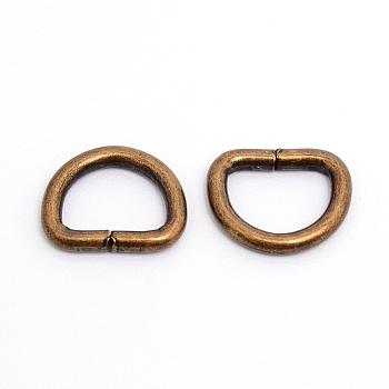 Iron D Rings, Buckle Clasps, For Webbing, Strapping Bags, Garment Accessories, Antique Bronze, 15.5x19x3mm