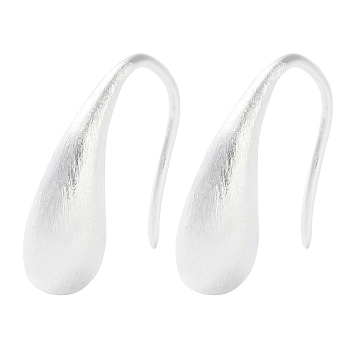 999 Fine Silver Teardeop Dangle Earrings, Silver, 16x5mm