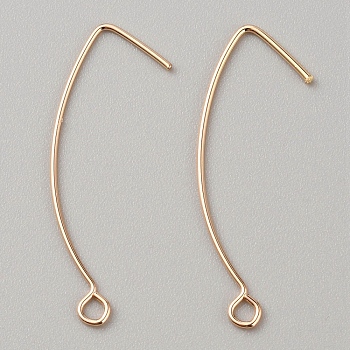 Brass Earring Hooks, Ear Wire, Golden, 37x16x1mm, Hole: 2mm