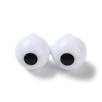 Plastic Doll Craft Eye, for DIY Sewing Craft Dolls Stuffed Toys, Double Round, White, 25x33x16.5mm