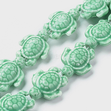 19mm Turquoise Tortoise Lampwork Beads
