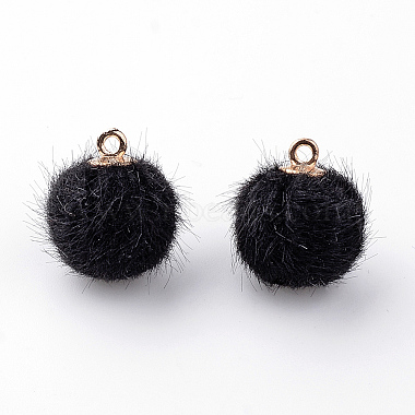 Golden Black Round Alloy+Other Material Pendants