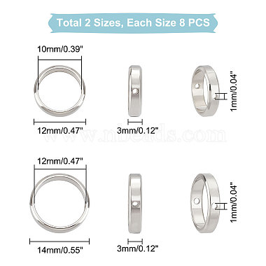 unicraftale 16шт. 2 стили 201 оправы для бусин из нержавеющей стали(STAS-UN0042-91)-3