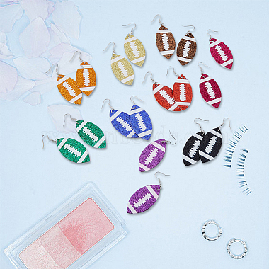 9 Pairs 9 Colors Imitation Leather Dangle Earrings with Iron Pins(EJEW-FI0002-14)-7