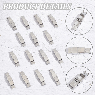 20Pcs Rectangle 201 Stainless Steel Watch Band Clasps(STAS-UN0051-85)-5
