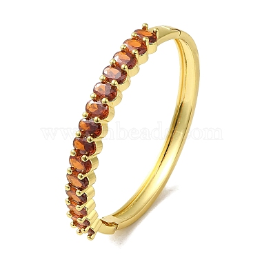 Brass Pave Cubic Zirconia Hinged Bangles for Women(BJEW-B091-05G)-2