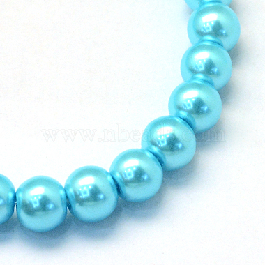 Baking Painted Pearlized Glass Pearl Round Bead Strands(HY-Q003-6mm-48)-2