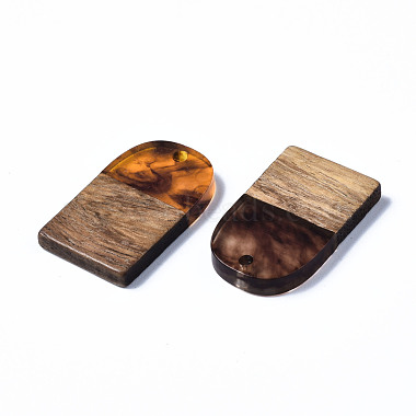 Transparent Resin & Walnut Wood Pendants(RESI-T035-32C)-3