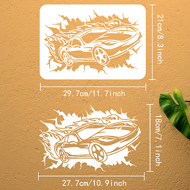 Modèles de pochoirs de peinture de dessin en plastique(DIY-WH0396-640)-2