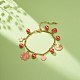 Alloy Enamel & Glass Pearl Charm Bracelet with 304 Stainless Steel Chains for Women(BJEW-JB08707-01)-2