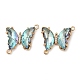 Brass Pave Faceted Glass Connector Charms(FIND-Z020-04F)-1