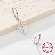 2 Pair 2 Style Rhodium Plated 925 Sterling Silver Hollow Star Dangle Hoop Earrings Sets for Women(EJEW-F317-04P)-2