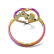 Ionenplattierung (IP) 304 Edelstahlherz mit verstellbarem Pferd-Ring für Frauen(RJEW-M149-20RC)-2
