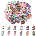 24Pcs 12 Styles Light Gold Alloy Printed Pendants, Cowboy Boots with Cowboy Hats, Mixed Color, 27x19x1.5mm, Hole: 1.6mm, 2pcs/style(FIND-YW0011-62)