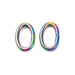 Ion Plating(IP) 304 Stainless Steel Open Jump Rings, Oval, Rainbow Color, 24 Gauge
8x5x1mm, Inner Diameter: 2.5x5.5mm(STAS-F221-40MC-G)