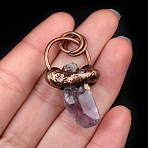Amethyst with Metal Pendants, Irregular, for Necklaces Making, 450~455mm(PW-WG46EB9-02)