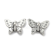 Tibetan Style Alloy Beads, Cadmium Free & Lead Free, Butterfly, Antique Silver, 11.5x16x4mm, Hole: 0.9mm, about 833pcs/1000g(FIND-A035-15AS)