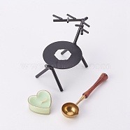 Wax Seal Stamp Set, with Sealing Wax Furnace and Wax Sticks Melting Spoon Tool, Deer Shape, 71x113x95mm(TOOL-WH0079-15)