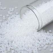 TOHO Round Seed Beads, Japanese Seed Beads, (1141) Translucent White, 11/0, 2.2mm, Hole: 0.8mm, about 5555pcs/50g(SEED-XTR11-1141)