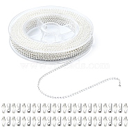 1 Roll Iron Ball Bead Chains, with Spool, Soldered, with 50Pcs Ball Chain Connectors, Silver, 1.5mm(CH-YW0002-04S)