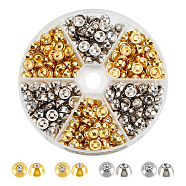 SUPERFINDINGS 2 Colors CCB Plastic Cabochons, Rivet Studs, with Crystal Rhinestone, Half Round, Mixed Color, 7.5x4.5mm, about 340pcs/box(PACR-FH0001-03)