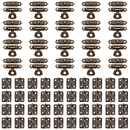 20 Sets Iron Lock Catch Clasps, Jewelry Box Latch Hasp Lock Clasps, with 40 Sets Butt Hinges Connectors, Antique Bronze(AJEW-GF0005-98)