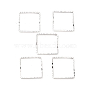 Brass Beads Frames, Cadmium Free & Lead Free, Square, 925 Sterling Silver Plated, 14x14x1mm(KK-M288-01S-E)