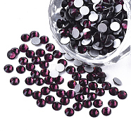 Glass Rhinestone Flat Back Cabochons, Back Plated, Faceted, Half Round, Amethyst, SS4, 1.5~1.6x1mm, about 1440pcs/bag(RGLA-S002-04SS-22)